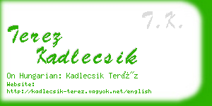 terez kadlecsik business card